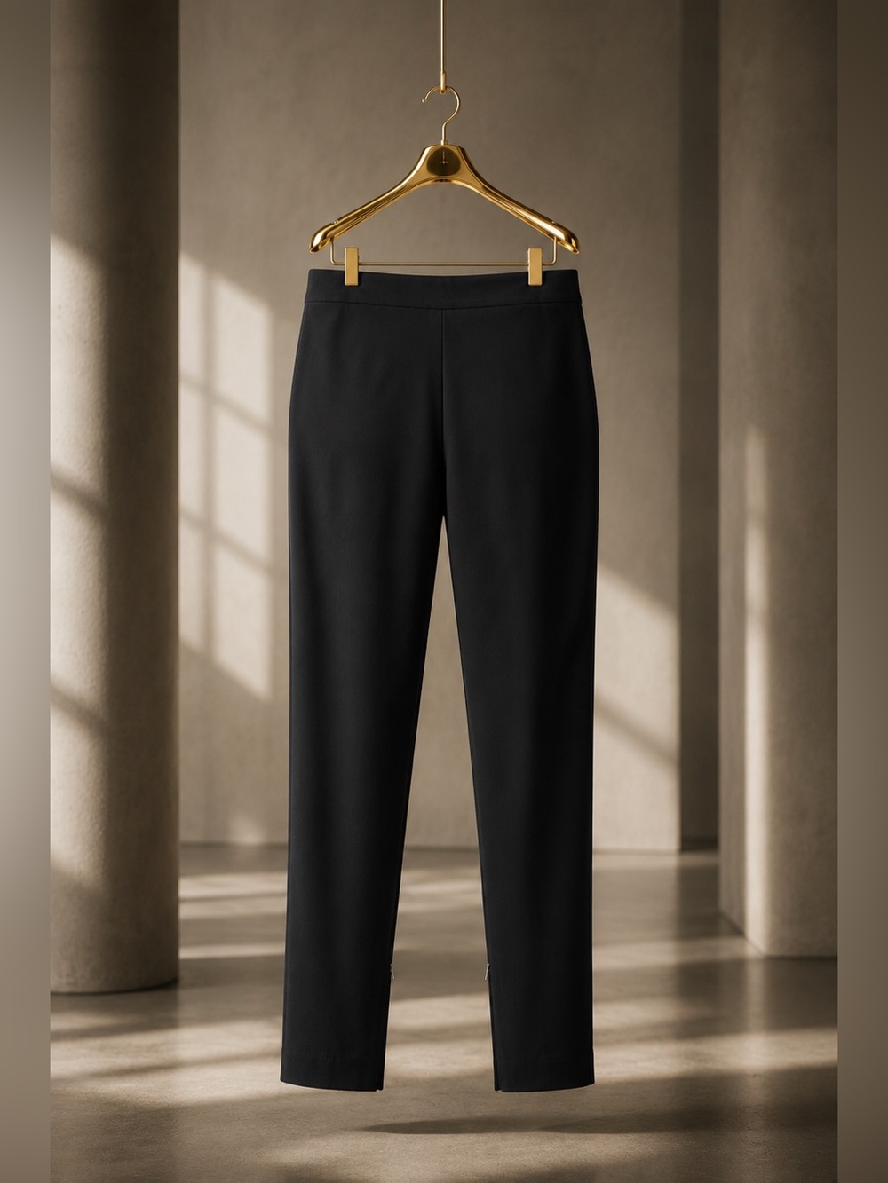 Bogner Black Slim Straight Leg Pants Signature B Zippers Size EU 42 / US 12 XL - Picture 6 of 14